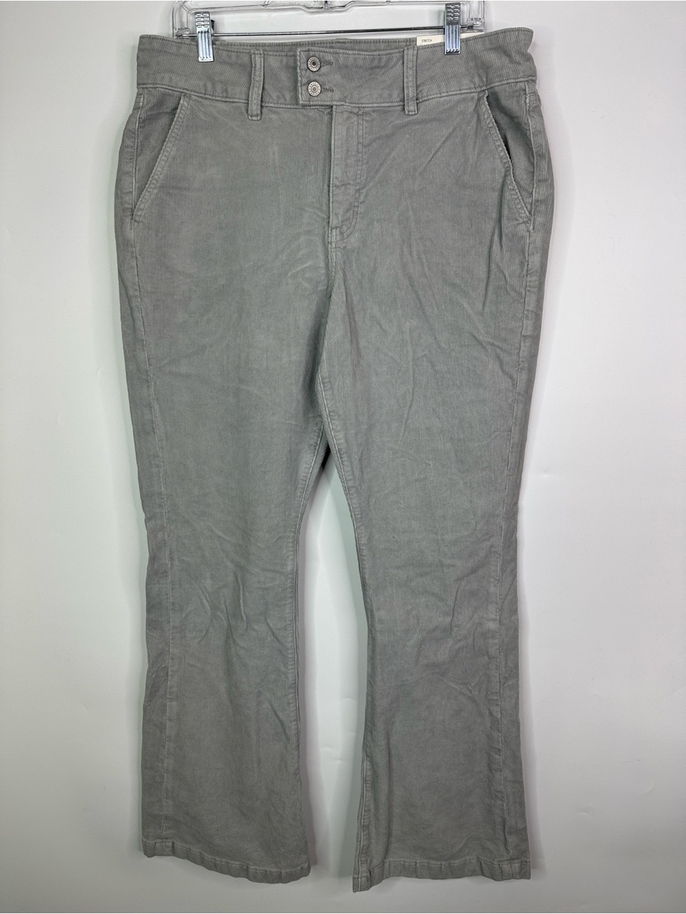 American Eagle High Rise Kick Boot Grey Corduroy Pants Size 16 NWT